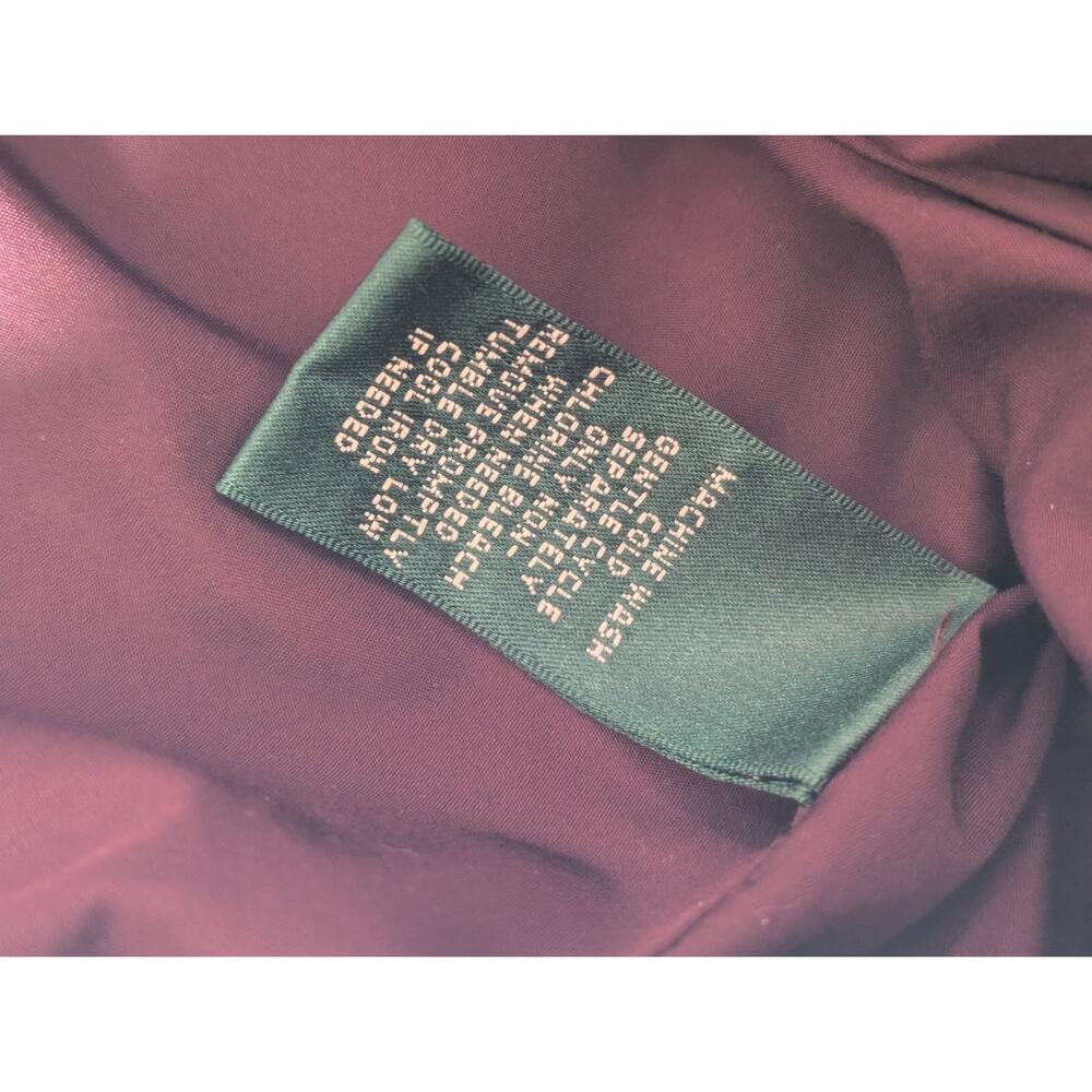 Lauren Ralph Lauren Vest Women's Med Burgundy Plaid Corduroy Trim Full Zip Y2K - Picture 3 of 9